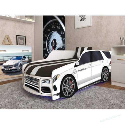 Кровать машина Мерседес (MERCEDES Premium) белая, фото 1
