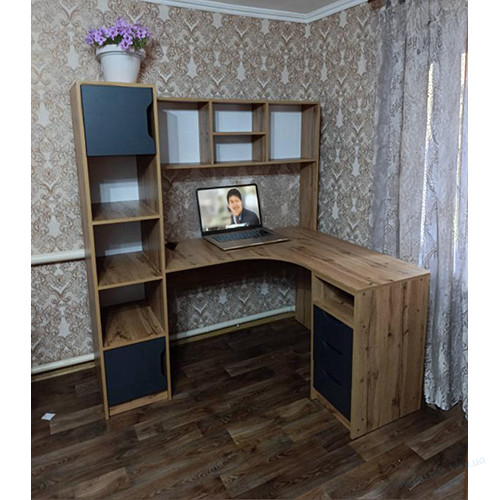 Угловой детский письменный стол Teenager дуб тахо (цвет фасада разный), фото 7
