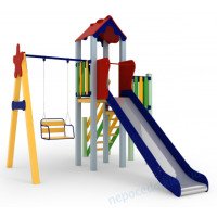 Детская игровая площадка с балконом Праздник, горка 150см высотой