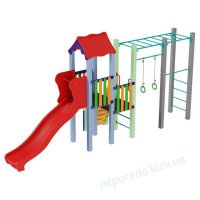 Детский комплекс Котик с пластиковой горкой 1,2 висота