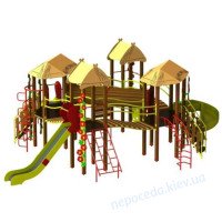Большой игровой комплекс "Мальвы" с винтовой горкой