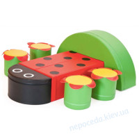 Детский игровой Набор мебели Божья коровка с пуфами