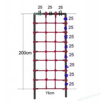 Сетка для лазанья c S-Hook 0,75*2 м краcная