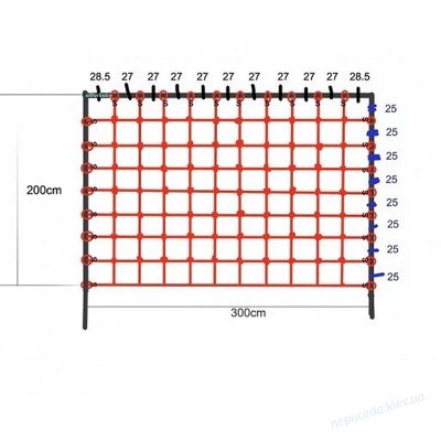 Сетка гладиаторская для лазанья 200x300 см S-Hook на детскую площадку