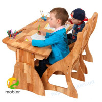 Детская парта растишка без ящика Mobler, 120 см деревянная