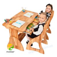 Детская парта стол растишка с 2мя ящиками Mobler, 120 см