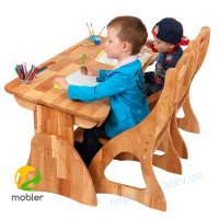Детская парта растишка без ящика Mobler, 120 см деревянная