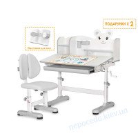 Комплект парта и стул Evo-Kids BD-29 Panda XL детский серый