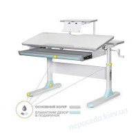 Детская регулируемая парта Mealux Edmonton Multicolor с полкой (синий)