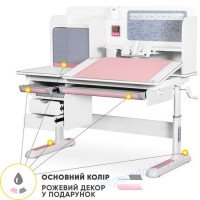 Детский стол-парта регулируемый Winnipeg Multicolor Plus розовый с тумбой девочк..