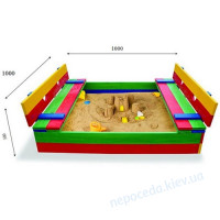 Маленька дитяча пісочниця з кришкою 29 розмір 100х100см