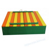 Песочница с крышкой 200х200х36 см цветная добротная