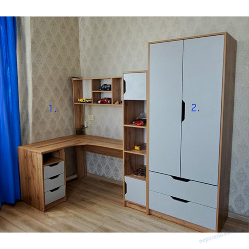 Детский письменный стол угловой Teenager дуб тахо (цвет фасада лаванда), фото 7