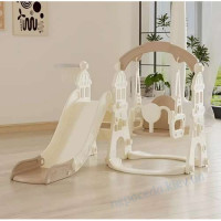 Игровой детский комплекс 3в1 Castle Кофейный с горкой качелями и баскетбольным к..