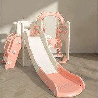 Игровой комплекс детский пластиковый 4в1 с горкой Teddy розовый