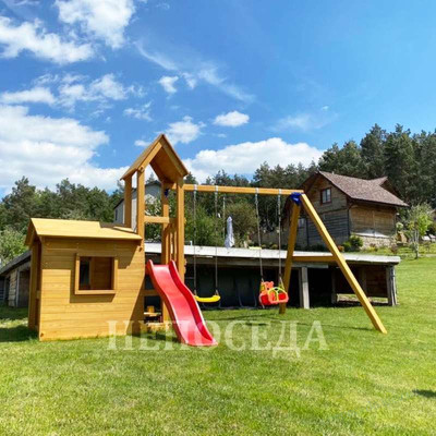 Детская площадка Домик Качели LOOKOUT SWING из дерева
