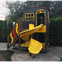 Игровой комплекс с домиком и винтовым спуском Люкс-8