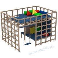 Детский комплекс Lounge на дачу с террасой и качелями деревянный