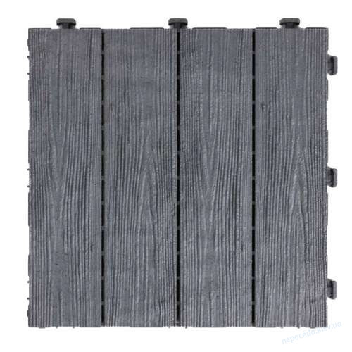 Декоративное напольное покрытие Multy Home Woodgrain рифленое 30х30см светло-серый уп.6 шт.
