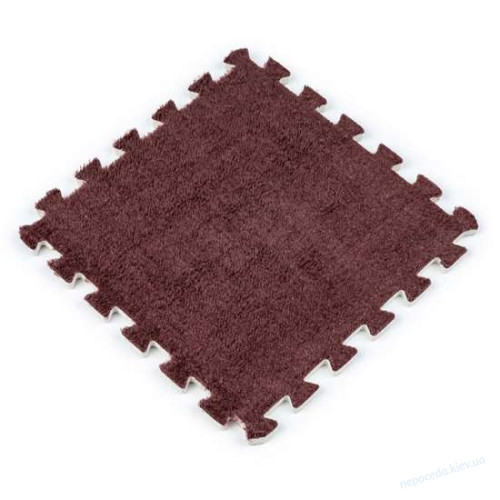 Плюшевый мягкий пол-пазл 60*60*1cm (D) коричневый