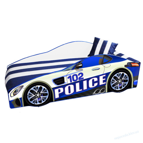 Детская кровать машинка "Элит E-8 Police" с матрасом, фото 1
