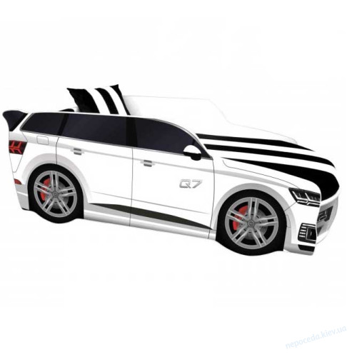 Кровать-машина детская Premium Q7 белая