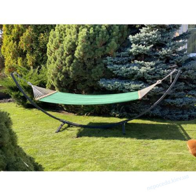 Монотонный гамак с планкой WISH салатовый двухместный XXL 200х150см