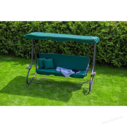 Садовые качели Relax Plus 181 трехместные зеленые, фото 3