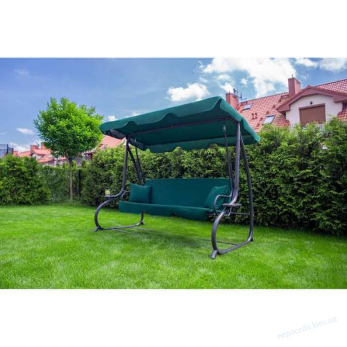 Садовые качели Relax Plus 181 трехместные зеленые, фото 4