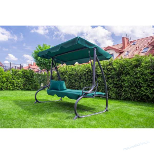 Садовые качели Relax Plus 181 трехместные зеленые, фото 5