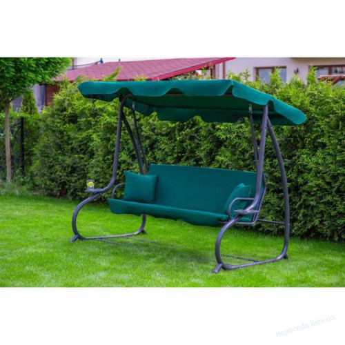 Садовые качели Relax Plus 181 трехместные зеленые, фото 7
