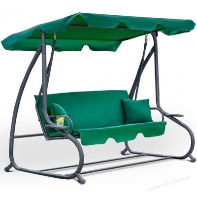 Садова гойдалка Relax Plus 181 трьохмісна зелена