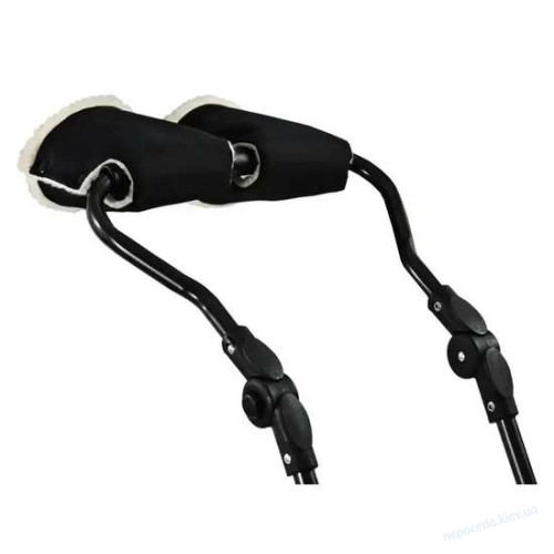Санки RASPER 7в1 (санки, подножки, спинка, спальник с утеплителем, регулируемая ручка, муфты, козырек) черные с узором, фото 3