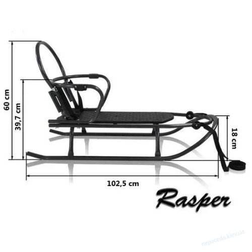 Санки RASPER 7в1 (санки, подножки, спинка, спальник с утеплителем, регулируемая ручка, муфты, козырек) фиолетовые, фото 1