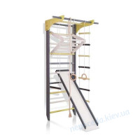 Шведская стенка графитово-белая из натурального дерева 2-Lux 3-240 с горкой и на..