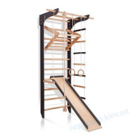 Шведская стенка с дерева 9-Lux 3-220 черная с доской для пресса