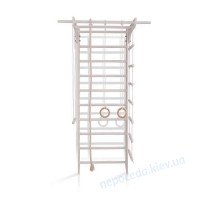 Шведская стенка деревянная 1-Lux 1-220 белая с навесным оборудованием