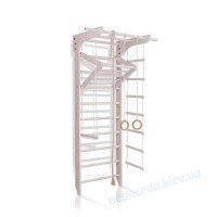 Дитяча шведська стінка з дерева 1-Lux 2-240 біла з навісним турніком