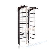 Шведская стенка черно-белая деревянная 6-Lux 1-240 стандартной комплектации