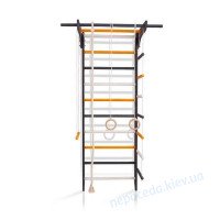 Шведська стінка дерев'яна 8-Lux 1-220 чорна з навісним обладнанням