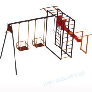 Детский спортивно игровой комплекс для улицы "Титан" + горка + качели (Cерый)