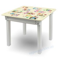 Стол “Woody” 60 х 60 белый с картинкой Математика (с пеналом)