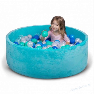 Дитячий сухий басейн для дому Бірюзовий 100см