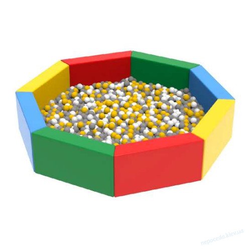 Бассейн манеж сухой детский игровой Восьмиугольник 200х200х40 см разноцветный, фото 1