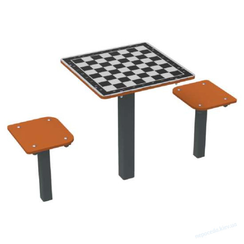 Игровой уличный Шахматный стол с сиденьями