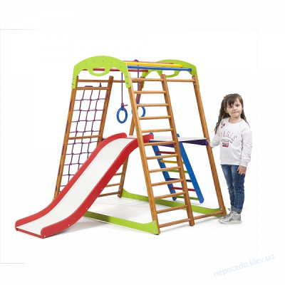 Дитячий спортивний комплекс для дому BabyWood Plus 2 + столик + драбинка