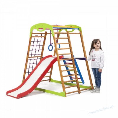Дитячий спортивний комплекс для дому BabyWood Plus 2 + столик + драбинка