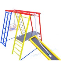 Детский спортивный Комплекс 180см для дома и улицы: качели, горка, кольца