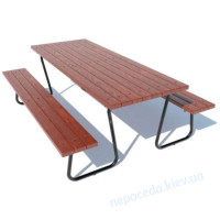 Стол со скамейками уличный 210см