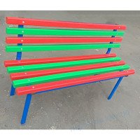 Лавочка вулична зі спинкою Веселка